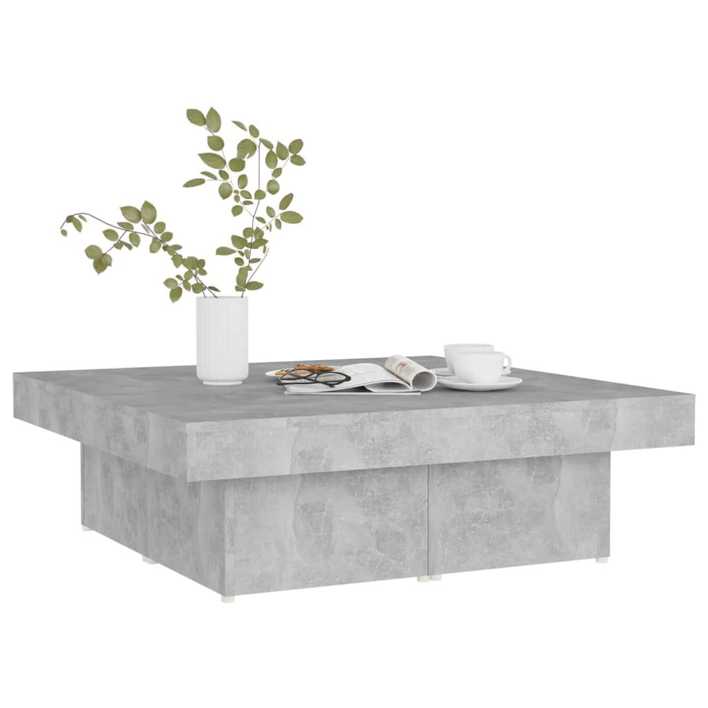 Stolić za kavu boja betona 90 x 90 x 28 cm konstruirano drvo