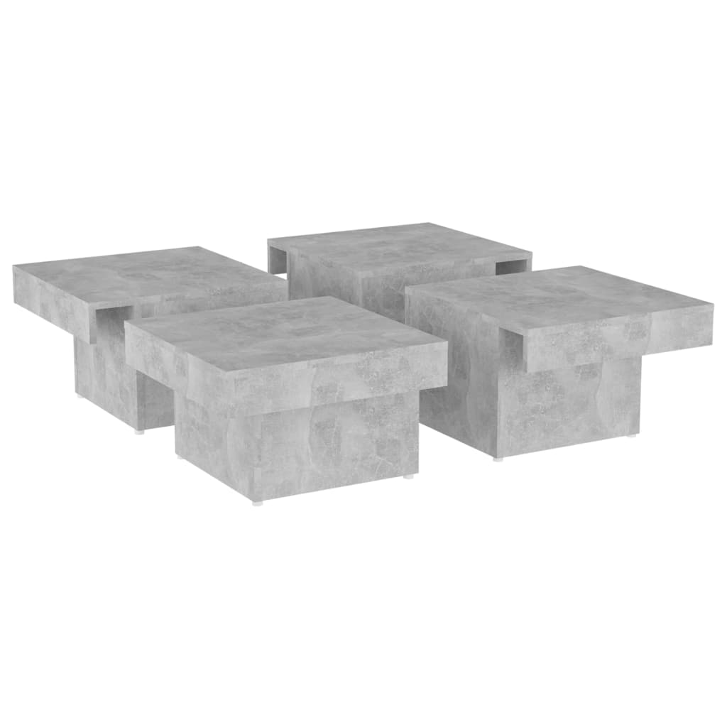 Stolić za kavu boja betona 90 x 90 x 28 cm konstruirano drvo