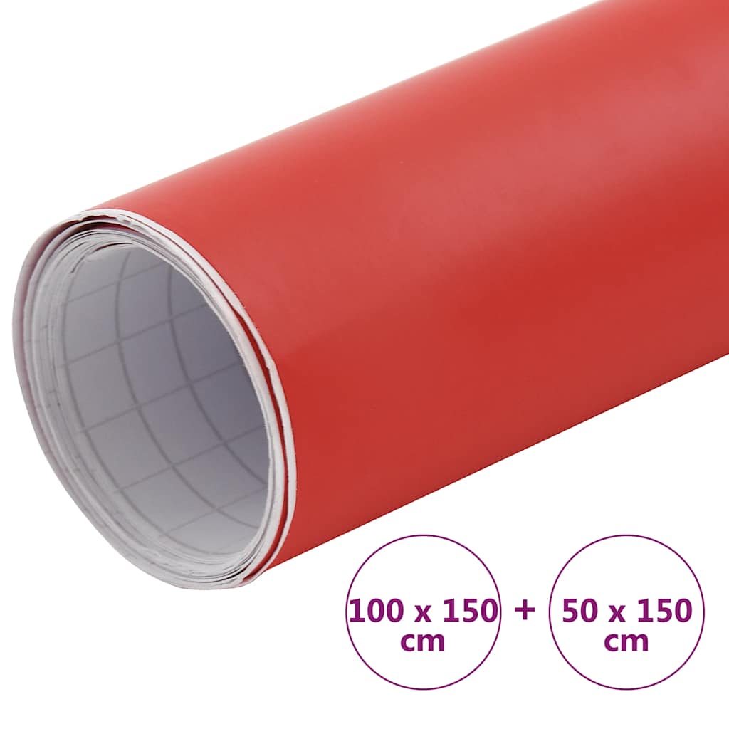 Folije za automobil 2 kom mat crvene 100 x 150 cm + 50 x 150 cm