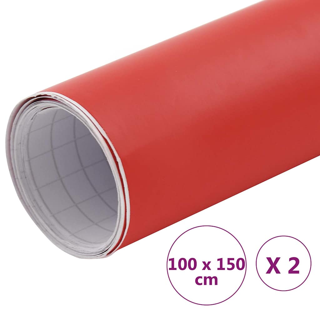 Folije za automobil 2 kom mat crvene 100 x 150 cm