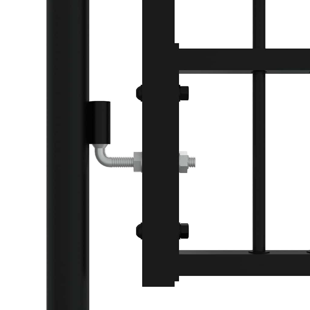 Vrata za ogradu KAMPEN s kopljem na vrhu crna 103x125 cm čelična