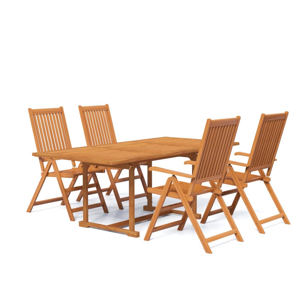 5-dijelni vrtni blagovaonski set od masivnog bagremovog drva 150-200 cm