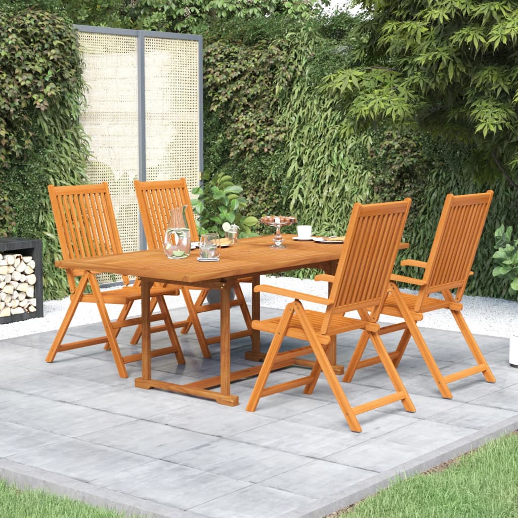 5-dijelni vrtni blagovaonski set od masivnog bagremovog drva 150-200 cm