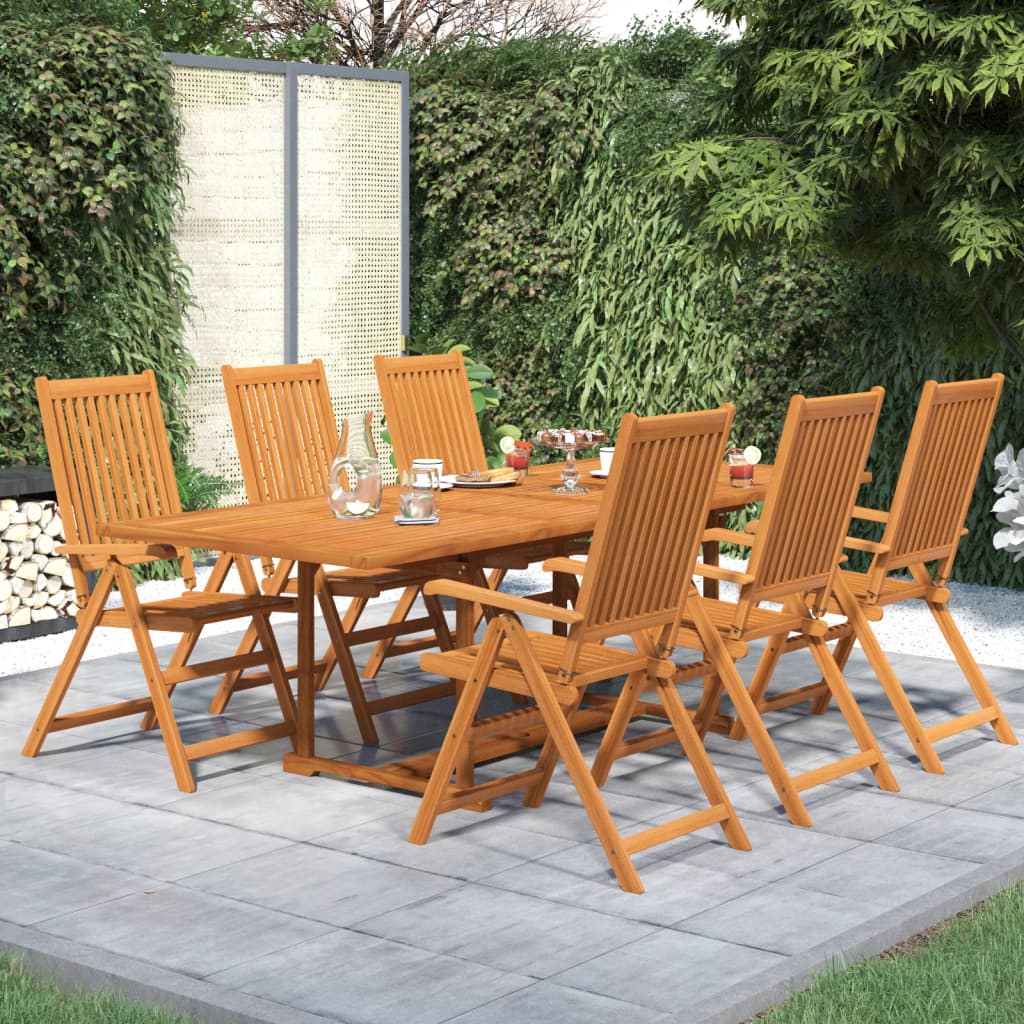7-dijelni vrtni blagovaonski set od masivnog bagremovog drva 160-240 cm