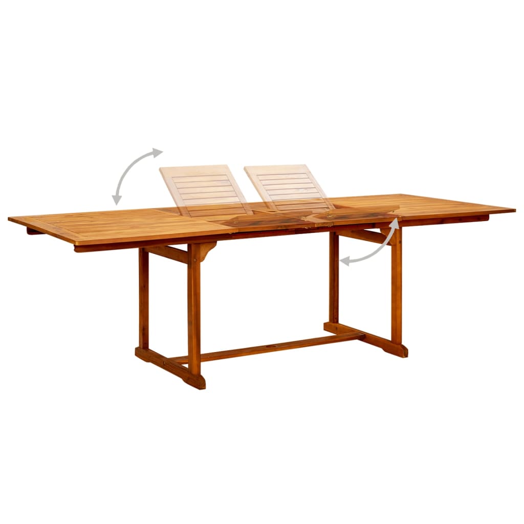 7-dijelni vrtni blagovaonski set od masivnog bagremovog drva 160-240 cm