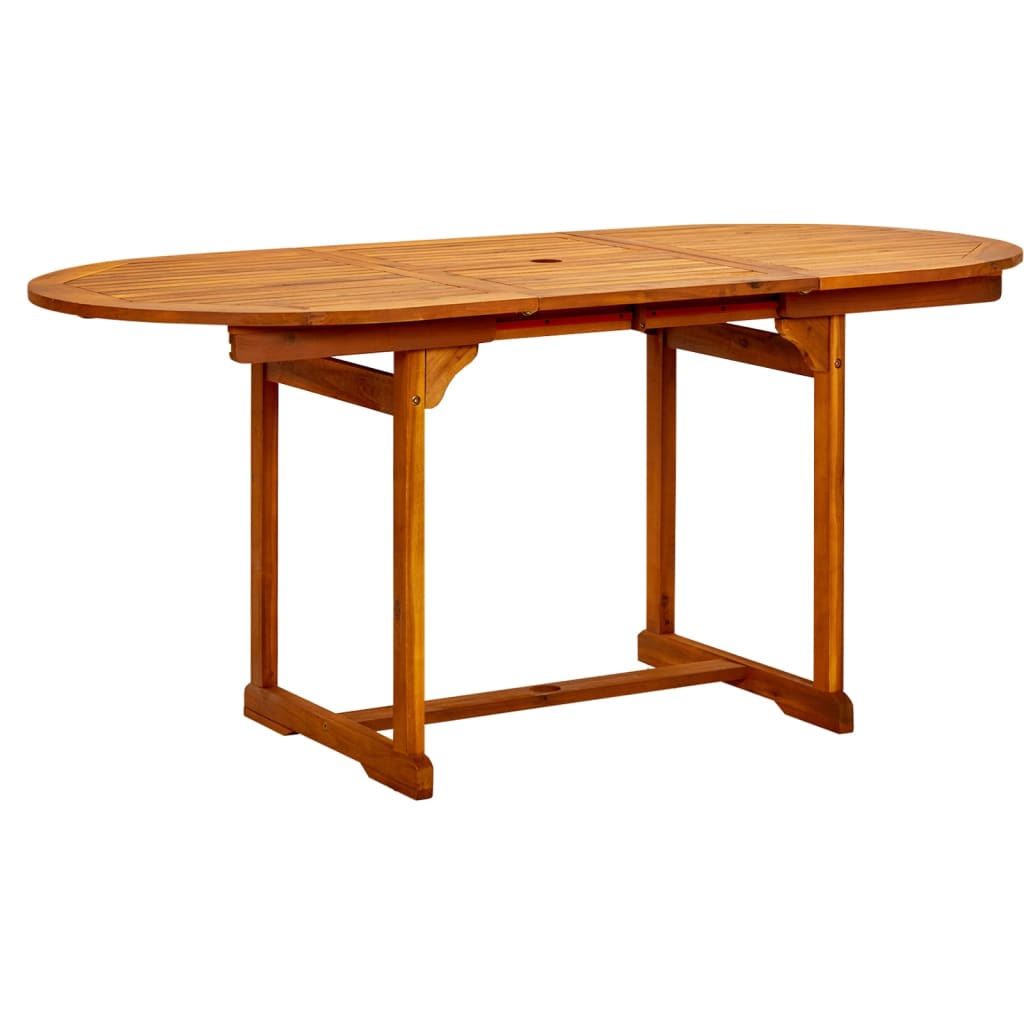 7-dijelni vrtni blagovaonski set od masivnog bagremovog drva 120-170 cm