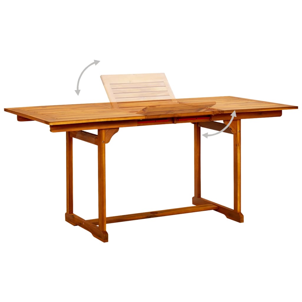 7-dijelni vrtni blagovaonski set od masivnog bagremovog drva 120-170 cm