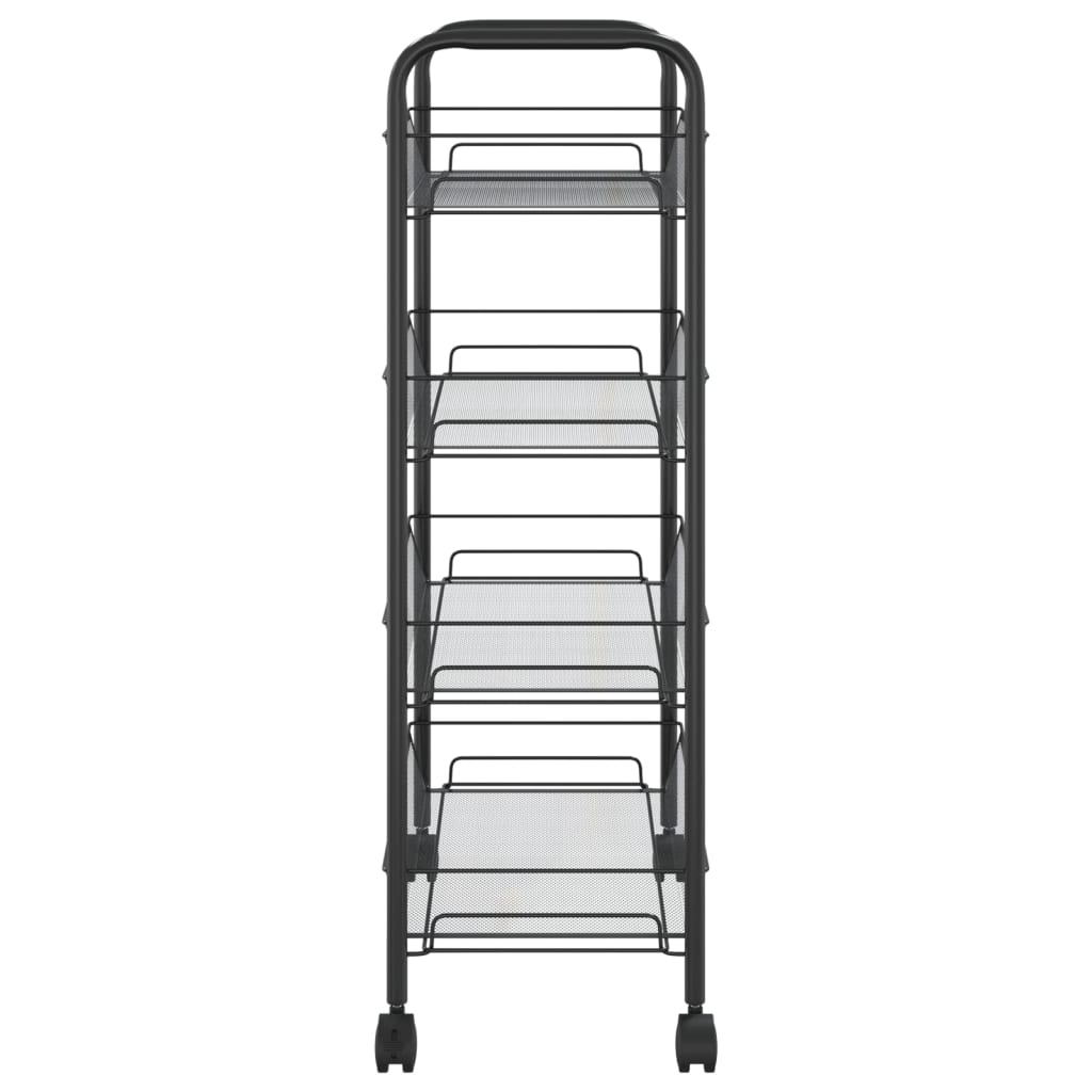 Kuhinjska kolica s 4 razine crna 46 x 26 x 85 cm željezna