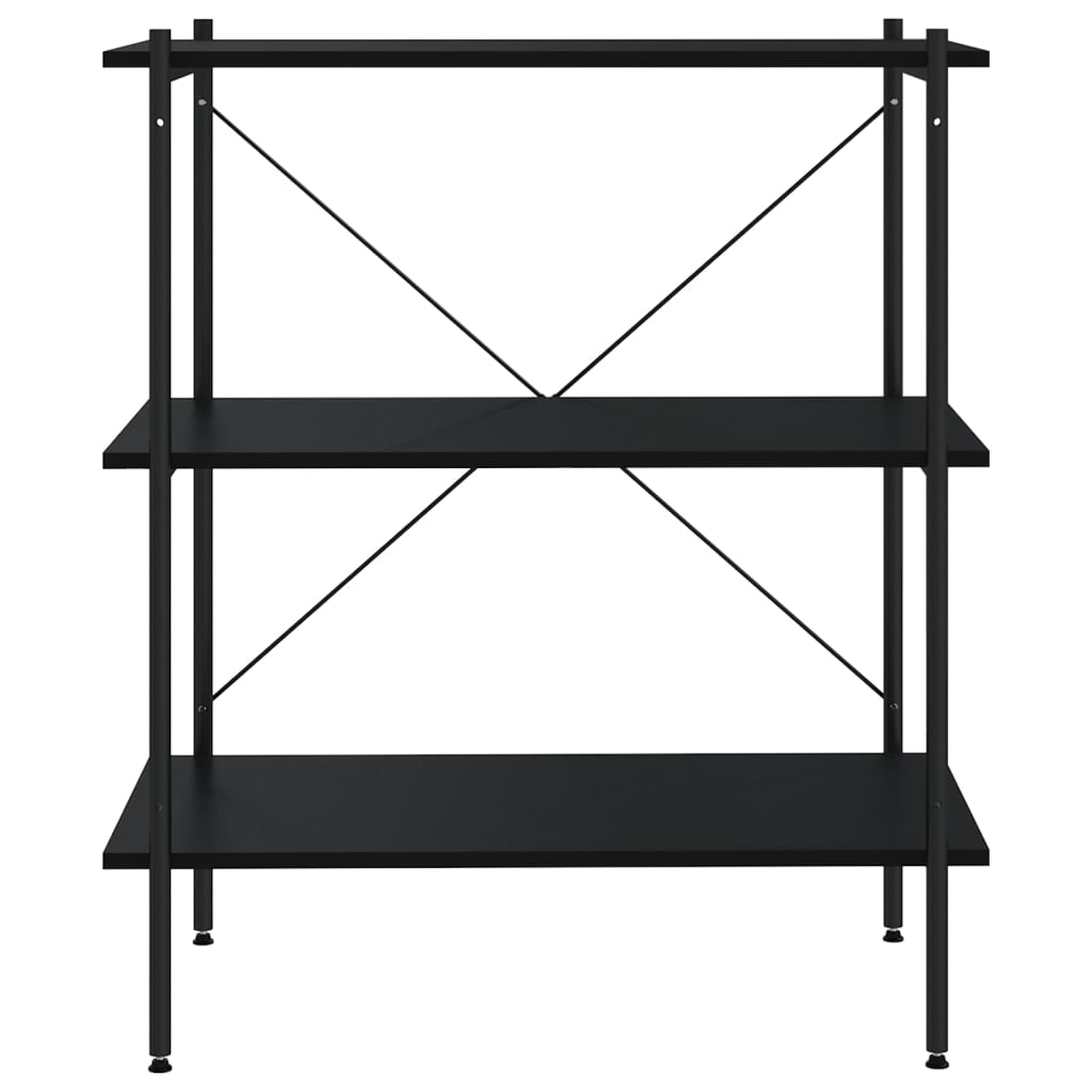 Police s 3 razine crne 80 x 40 x 92 cm