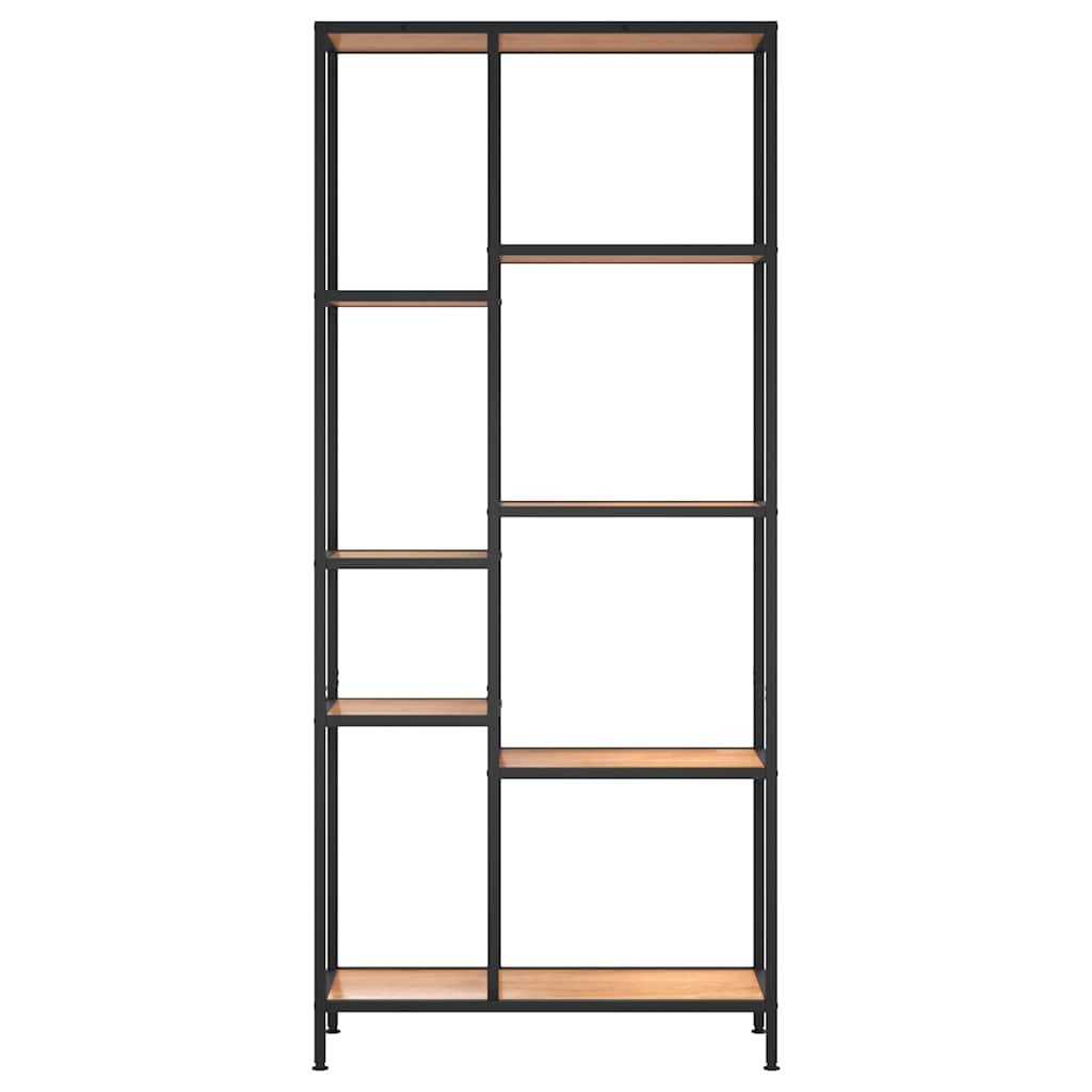 Polica za knjige 80x30x180 cm od čelika i konstruiranog drva