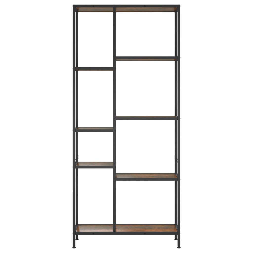 Polica za knjige 80x30x180 cm od čelika i konstruiranog drva