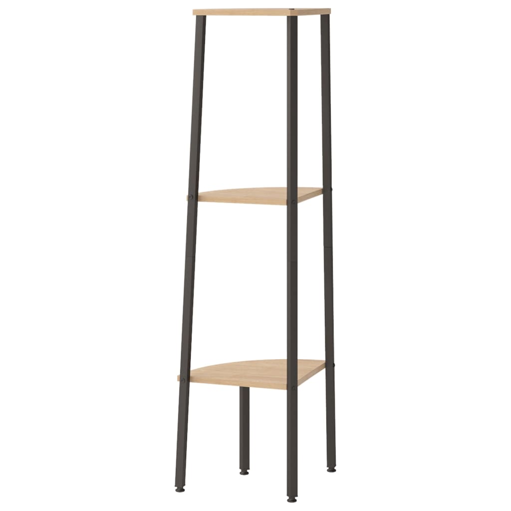 Kutne police s 3 razine svjetlosmeđe-crne 45,5 x 31,5 x 120 cm