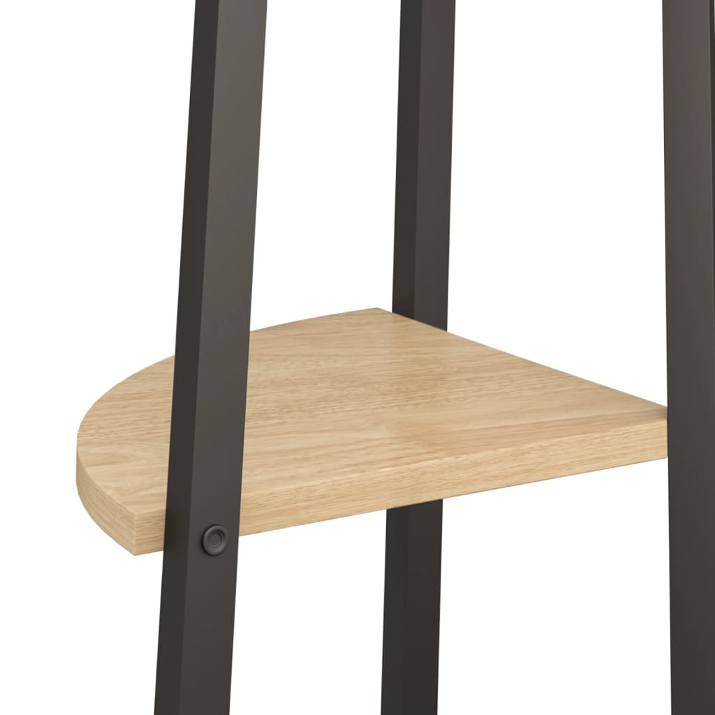 Kutna polica s 4 razine svijetlosmeđa i crna 45,5x31,5x150 cm