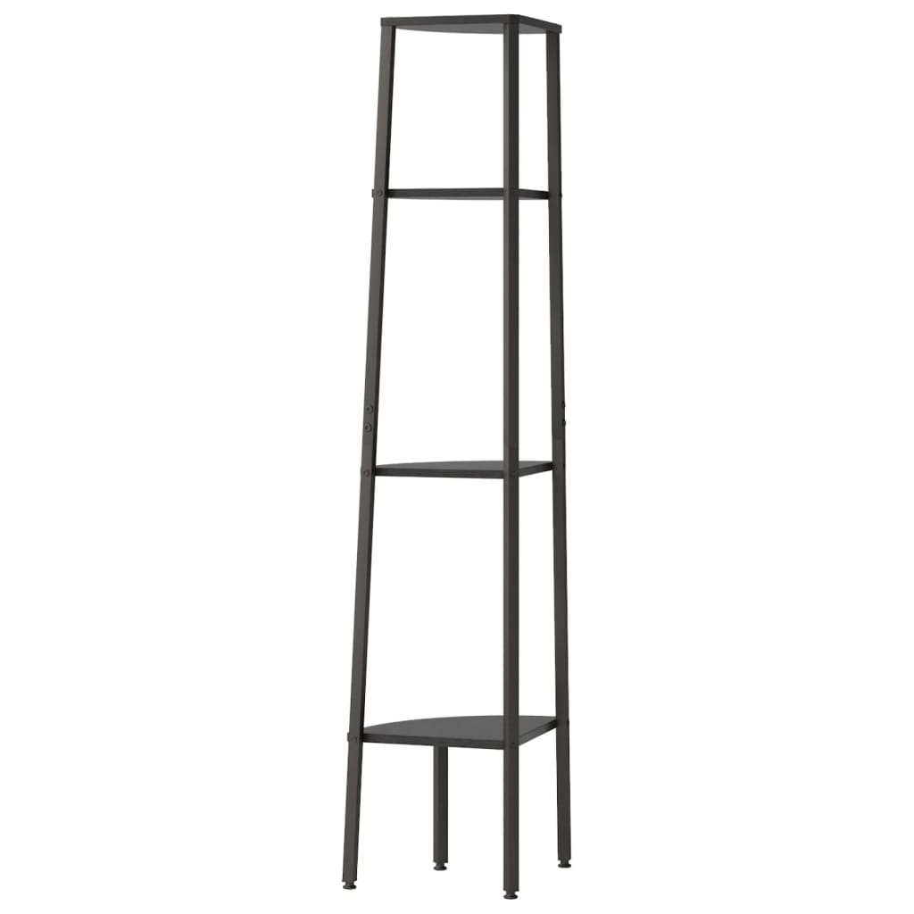 Kutna polica s 4 razine crna 45,5 x 31,5 x 150 cm