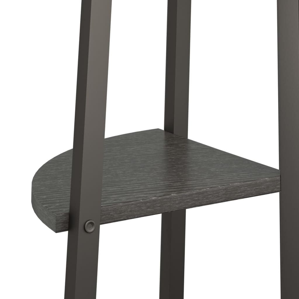 Kutna polica s 4 razine crna 45,5 x 31,5 x 150 cm