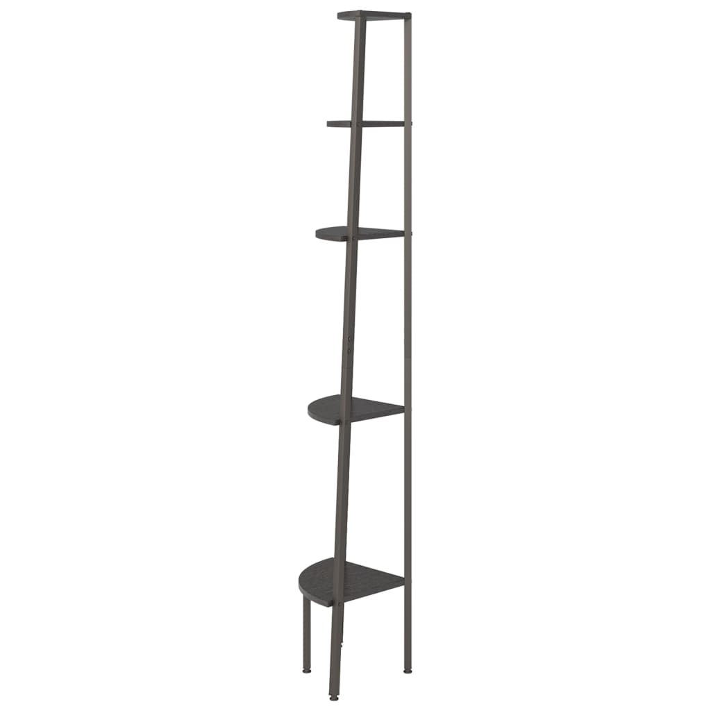 Kutna polica s 5 razina crna 45,5 x 31,5 x 180 cm