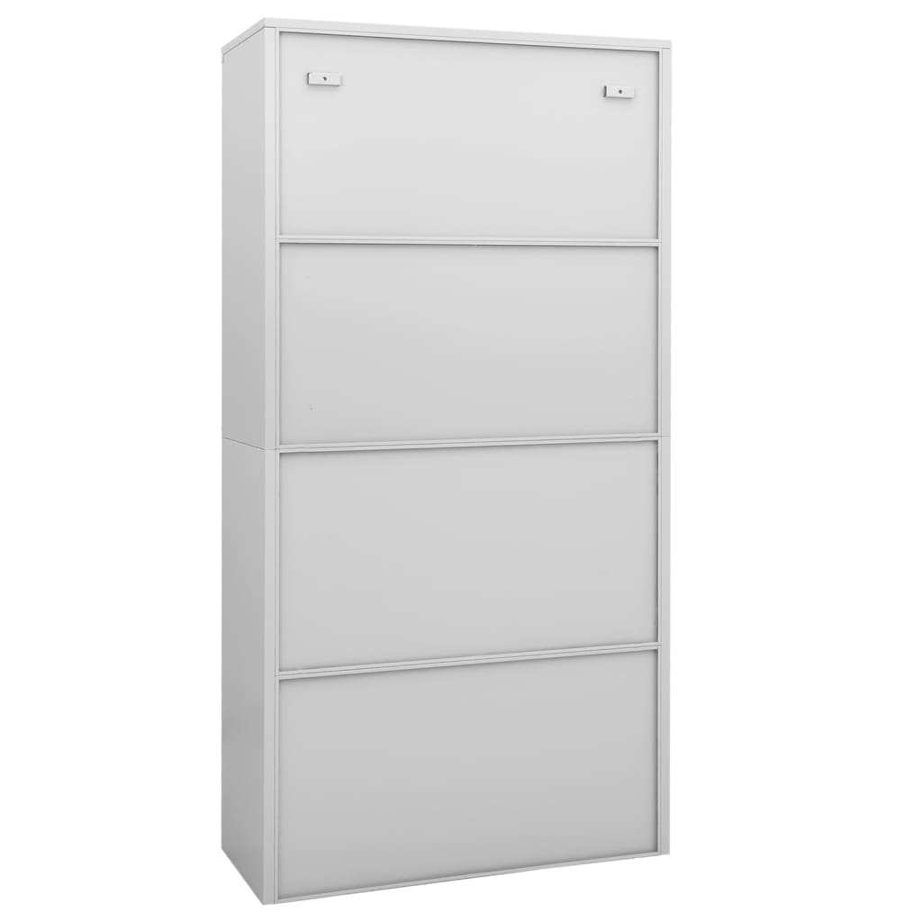 Uredski ormarić svjetlosivi 90x40x180 cm čelik i kaljeno staklo