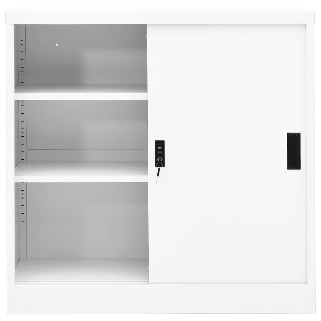Uredski ormarić s kliznim vratima bijeli 90x40x90 cm čelični