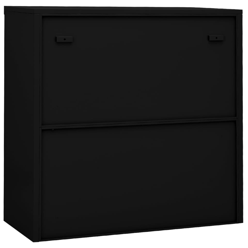Uredski ormarić s kliznim vratima crni 90 x 40 x 90 cm čelični