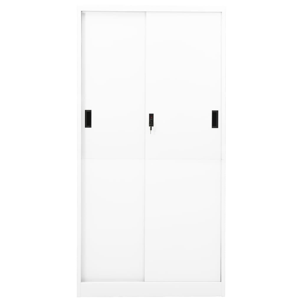 Uredski ormarić s kliznim vratima bijeli 90x40x180 cm čelični