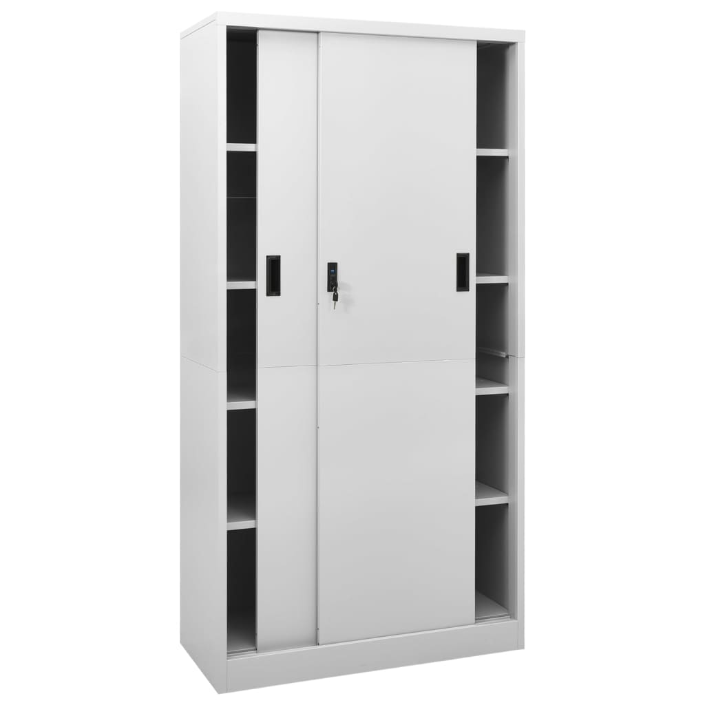 Uredski ormarić s kliznim vratima svjetlosivi 90x40x180cm čelik