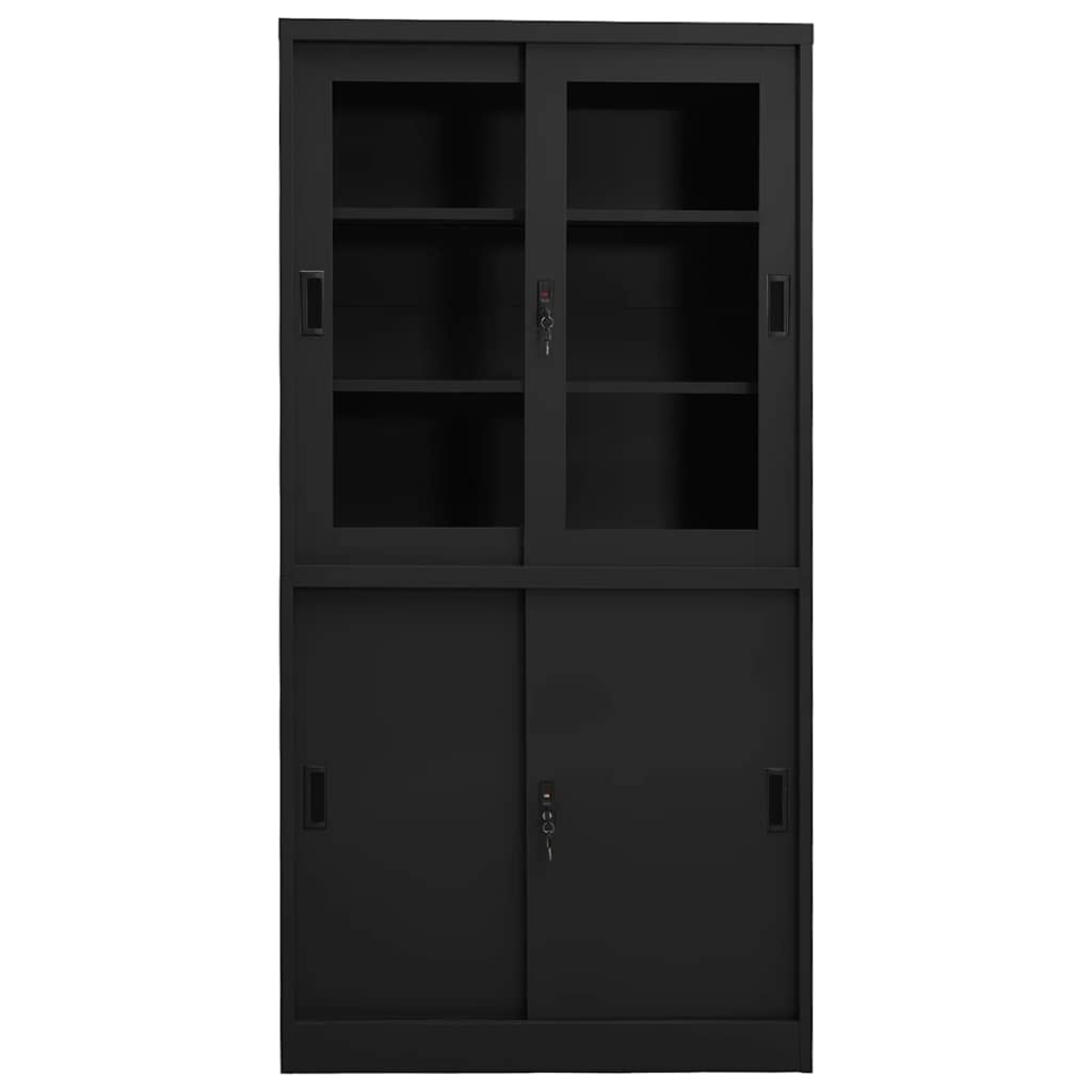 Uredski ormarić s kliznim vratima antracit 90x40x180 cm čelični
