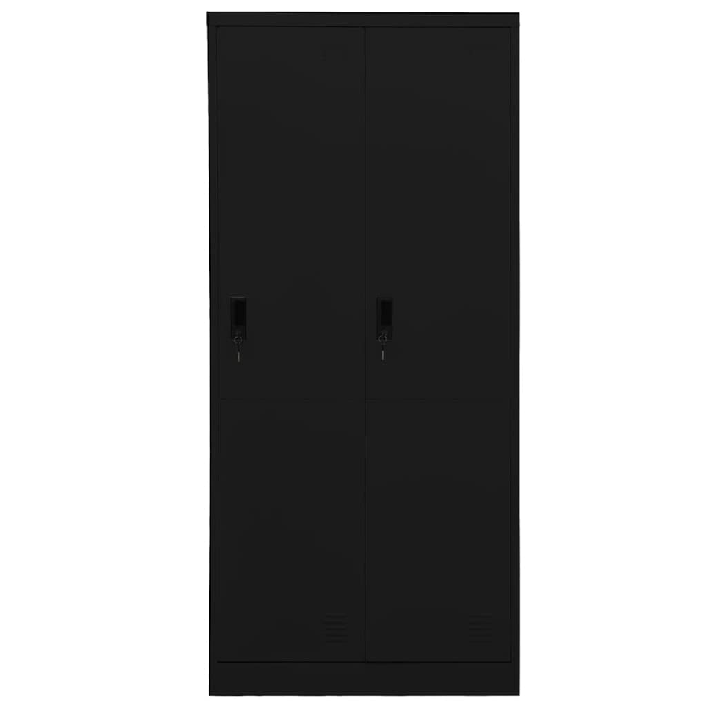 Ormar crni 80 x 50 x 180 cm čelični