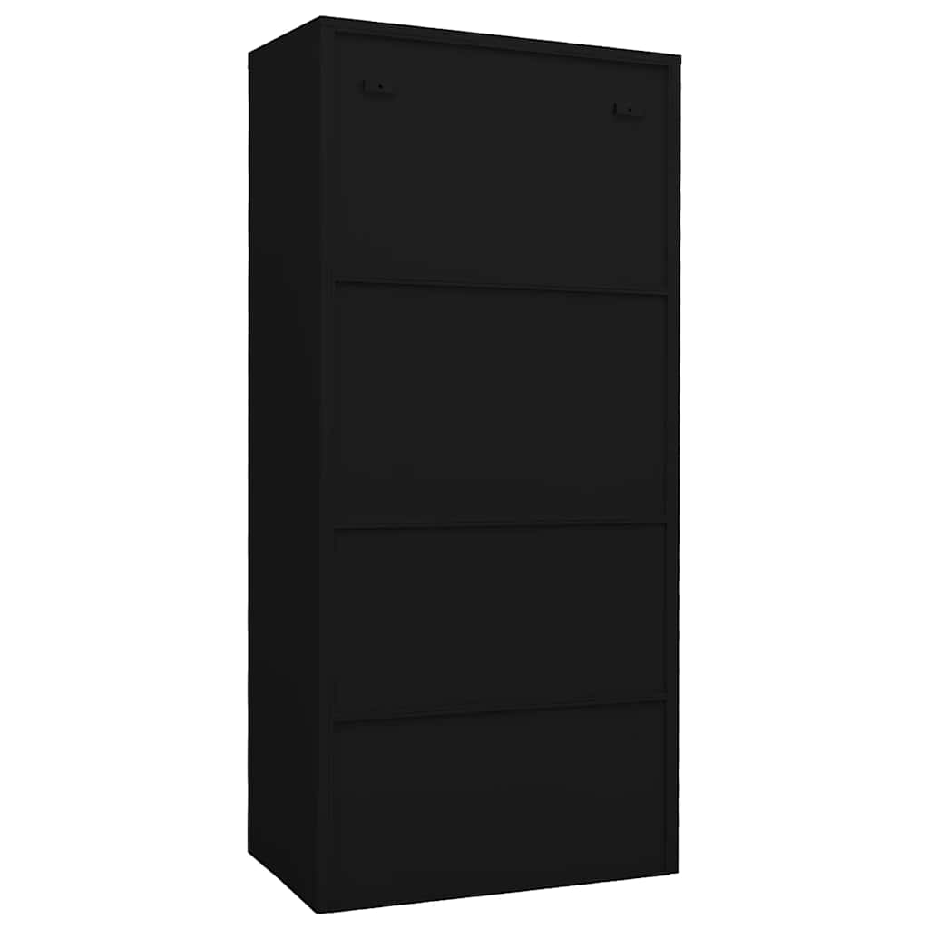 Ormar crni 80 x 50 x 180 cm čelični