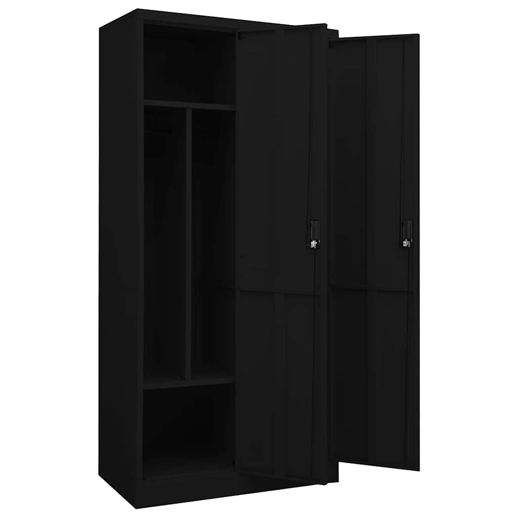 Ormar crni 80 x 50 x 180 cm čelični