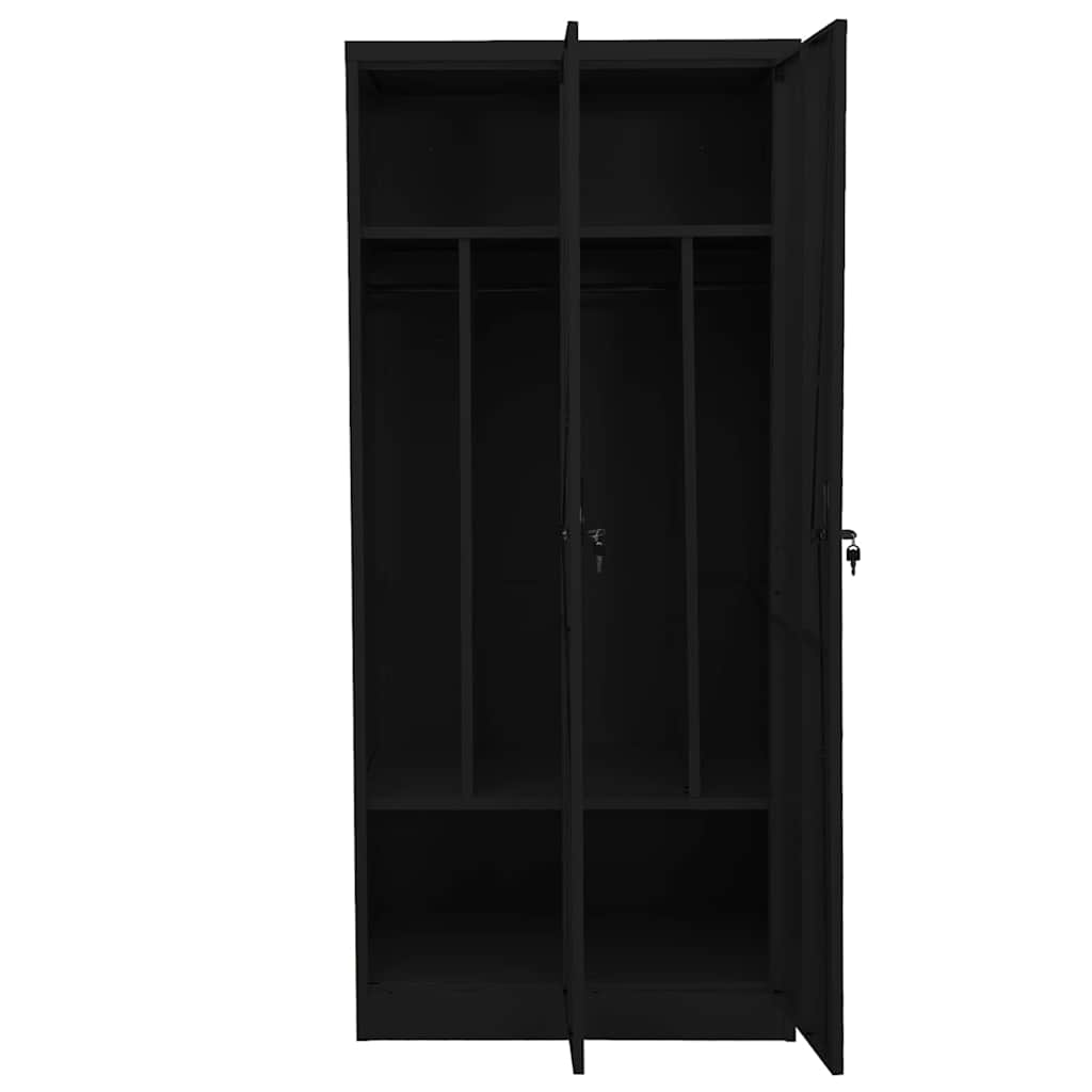 Ormar crni 80 x 50 x 180 cm čelični