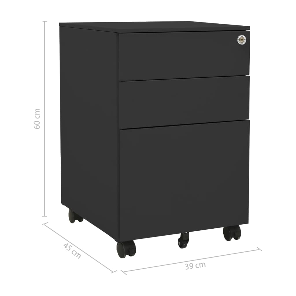 Mobilni ormarić za spise antracit 39 x 45 x 60 cm čelični