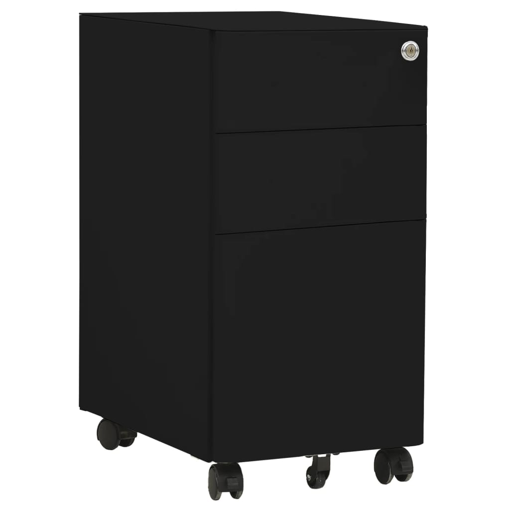 Mobilni ormarić za spise crni 30 x 45 x 59 cm čelični