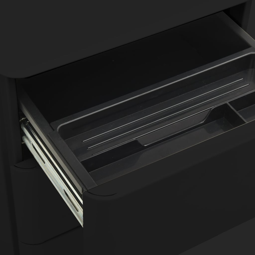 Mobilni ormarić za spise crni 30 x 45 x 59 cm čelični