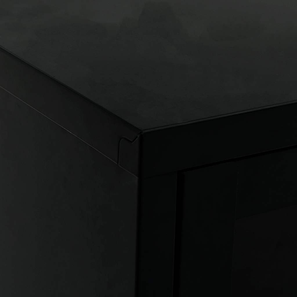 TV ormarić crni 90 x 30 x 44 cm od čelika i stakla