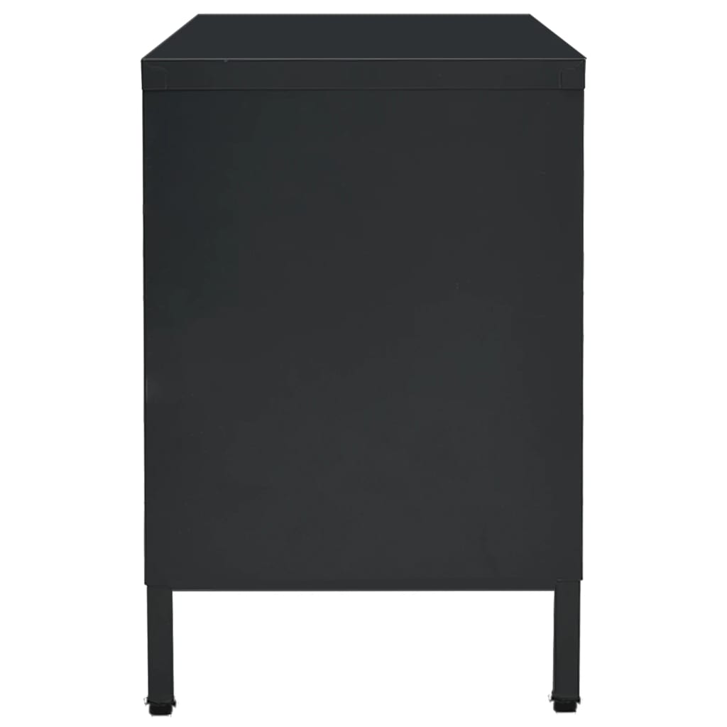 TV ormarić crni 105 x 35 x 52 cm od čelika i stakla