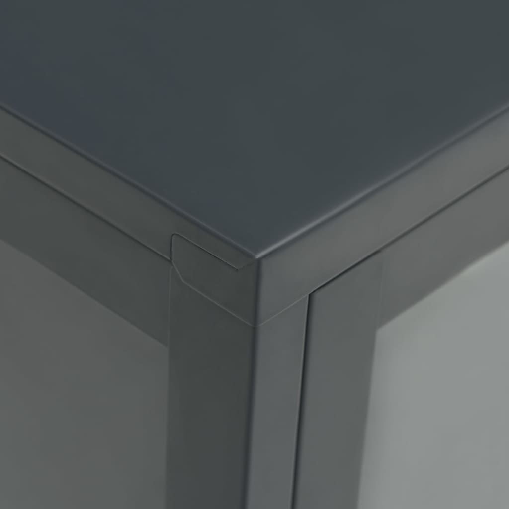 Komoda antracit 70 x 35 x 70 cm od čelika i stakla
