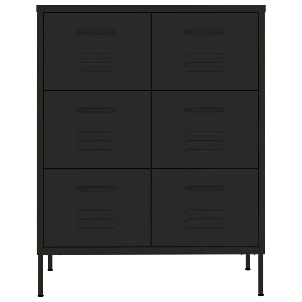 Ladičar crni 80 x 35 x 101,5 cm čelični