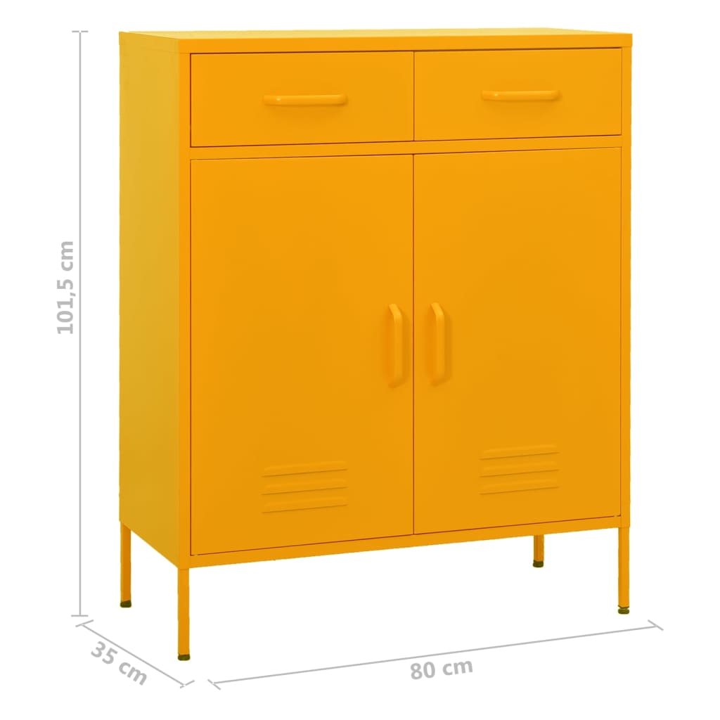 Ormarić za pohranu boja senfa 80 x 35 x 101,5 cm čelični