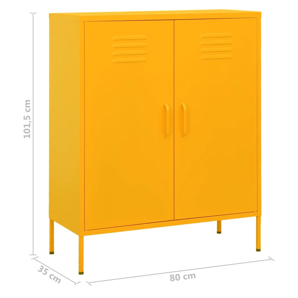 Ormarić za pohranu boja senfa 80 x 35 x 101,5 cm čelični