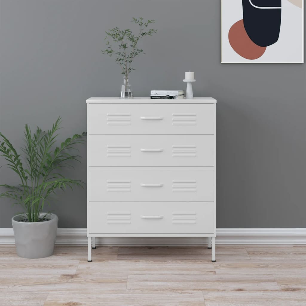 Ladičar bijeli 80 x 35 x 101,5 cm čelični