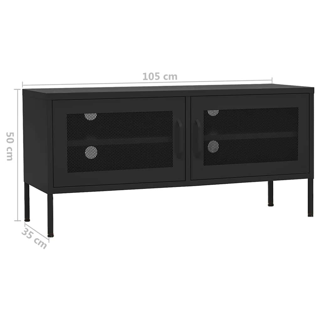 TV ormarić crni 105 x 35 x 50 cm čelični