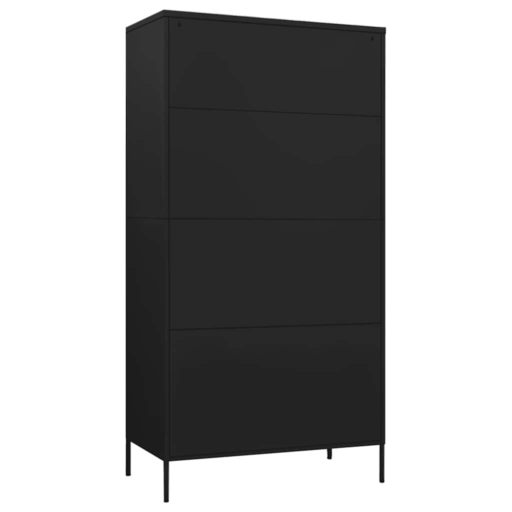 Ormar crni 90 x 50 x 180 cm čelični