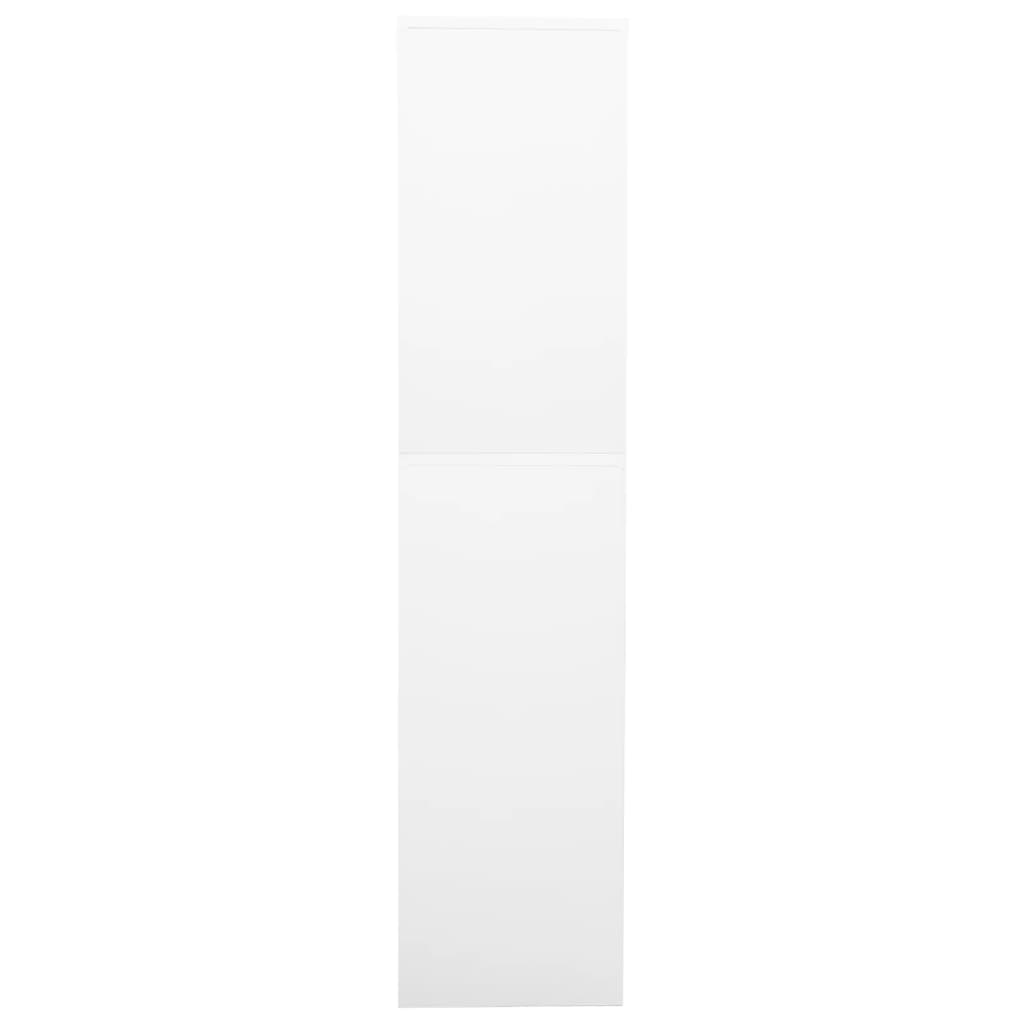 Uredski ormarić bijeli 90 x 40 x 180 cm čelik i kaljeno staklo