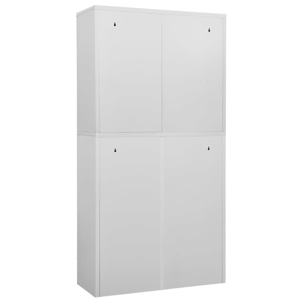 Uredski ormarić svjetlosivi 90x40x180 cm čelik i kaljeno staklo