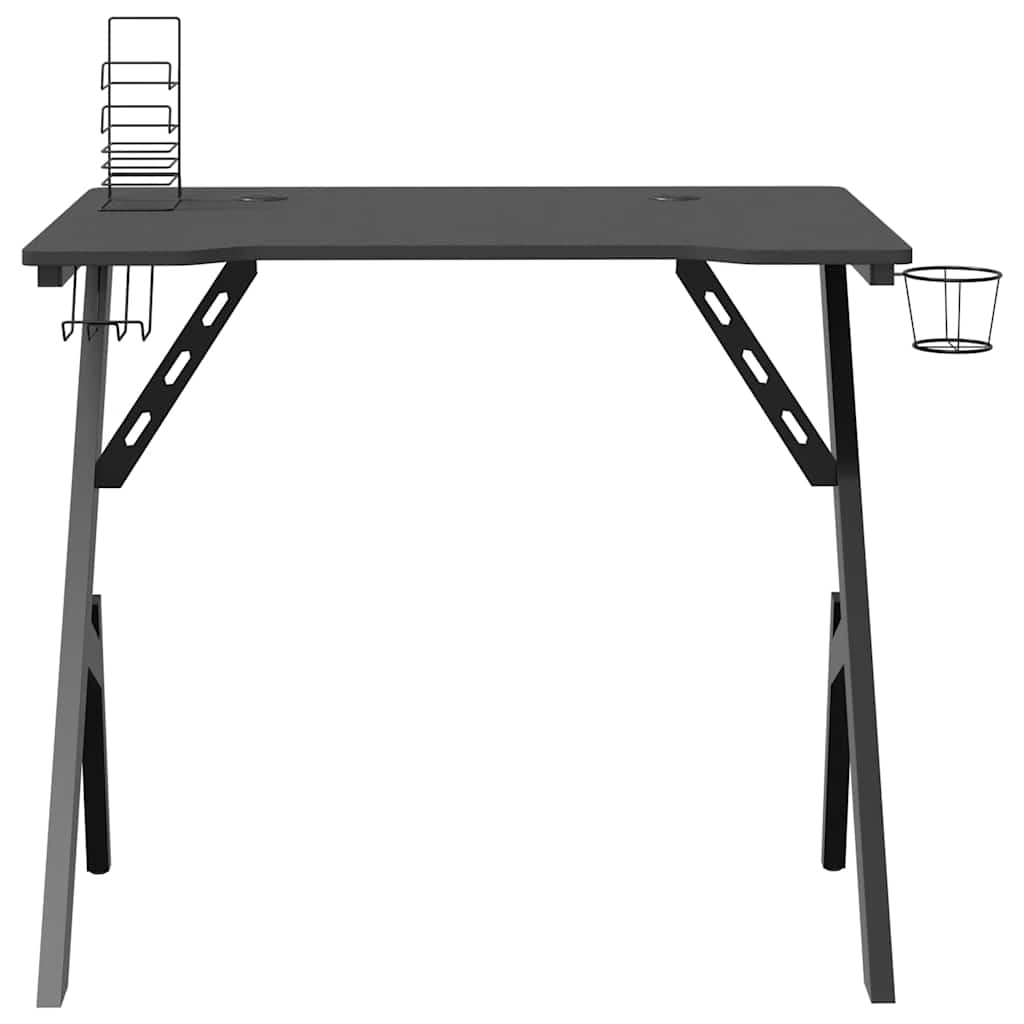 Igraći stol s nogama u obliku slova Y crni 90 x 60 x 75 cm