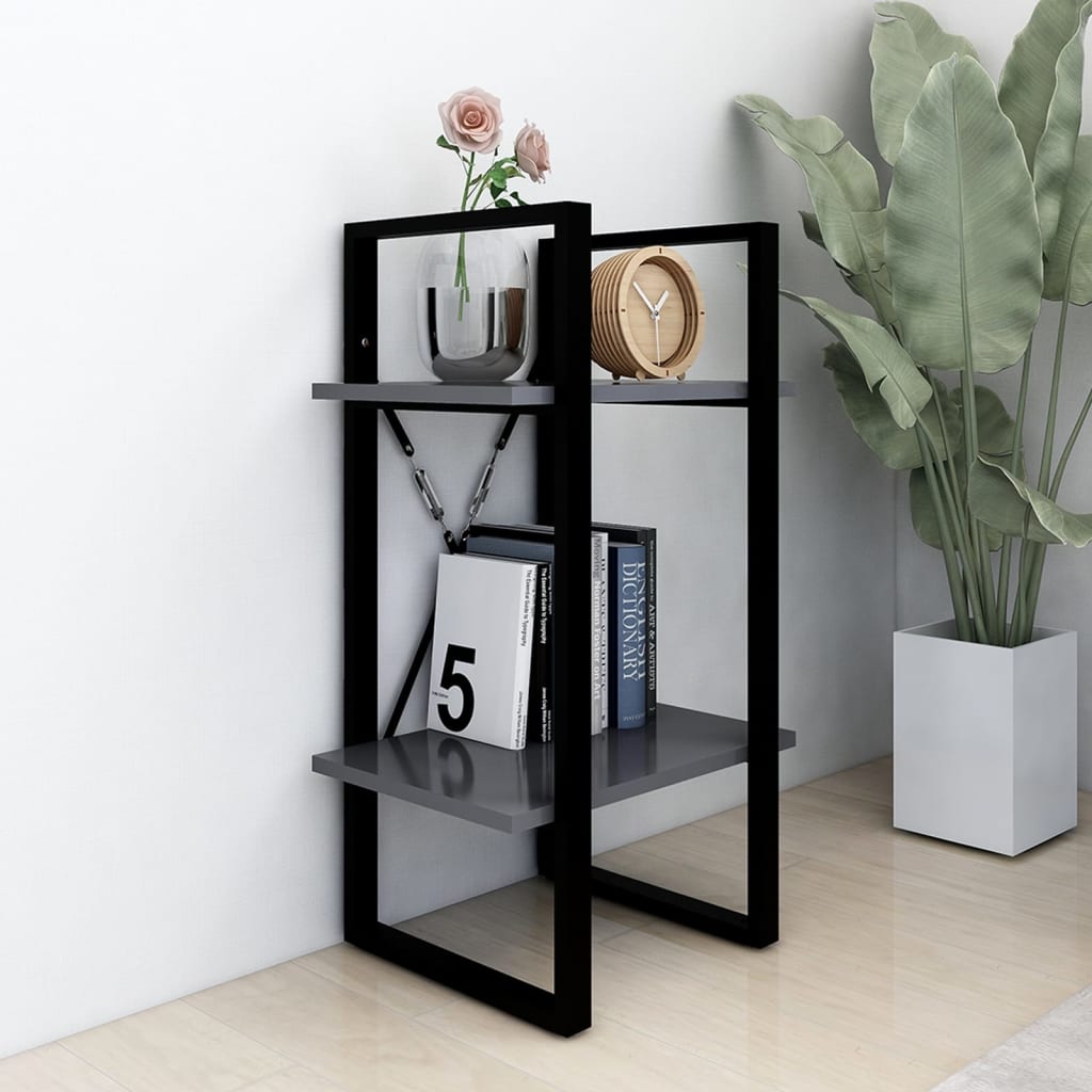 Ormarić za knjige s 2 razine sivi 40x30x70 cm konstruirano drvo