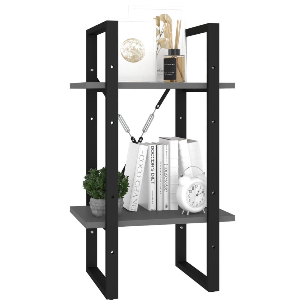 Ormarić za knjige s 2 razine sivi 40x30x70 cm konstruirano drvo