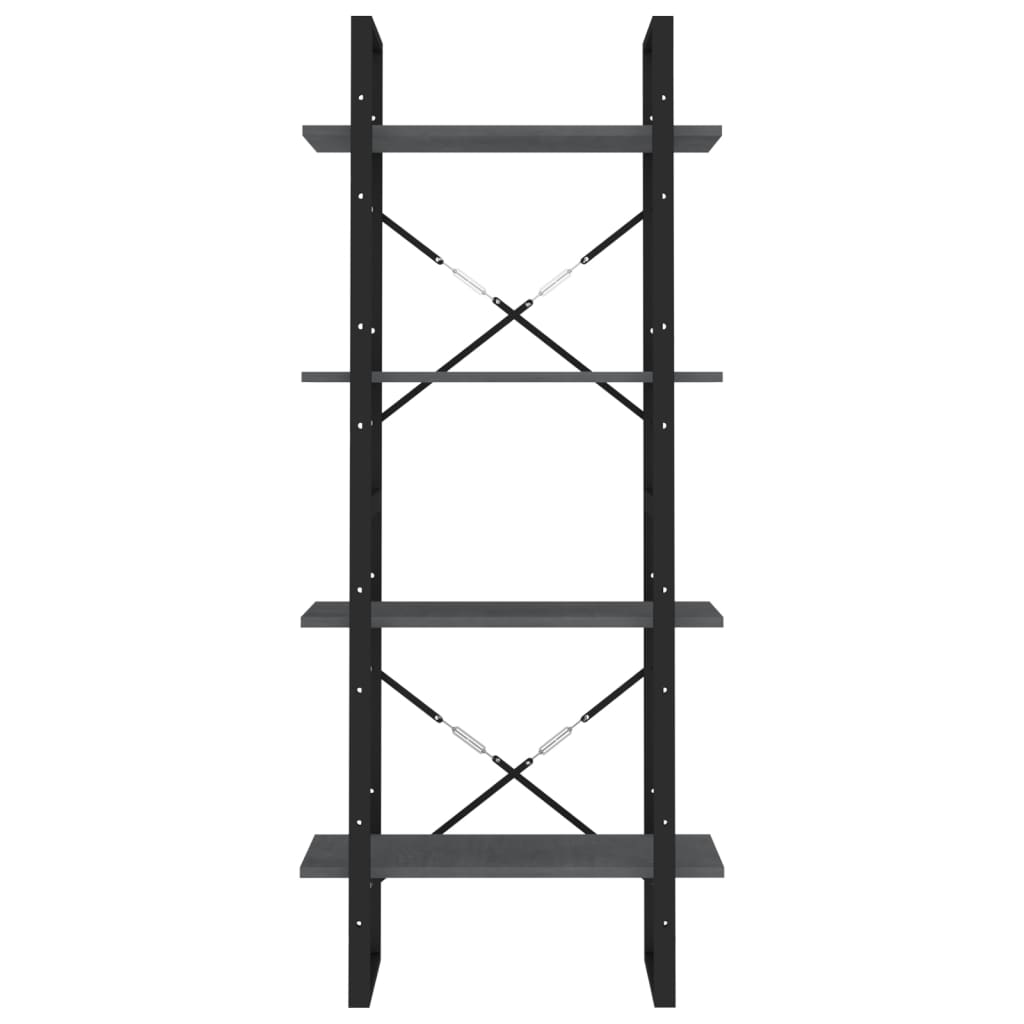Ormarić za knjige s 4 razine sivi 60x30x140 cm masivna borovina