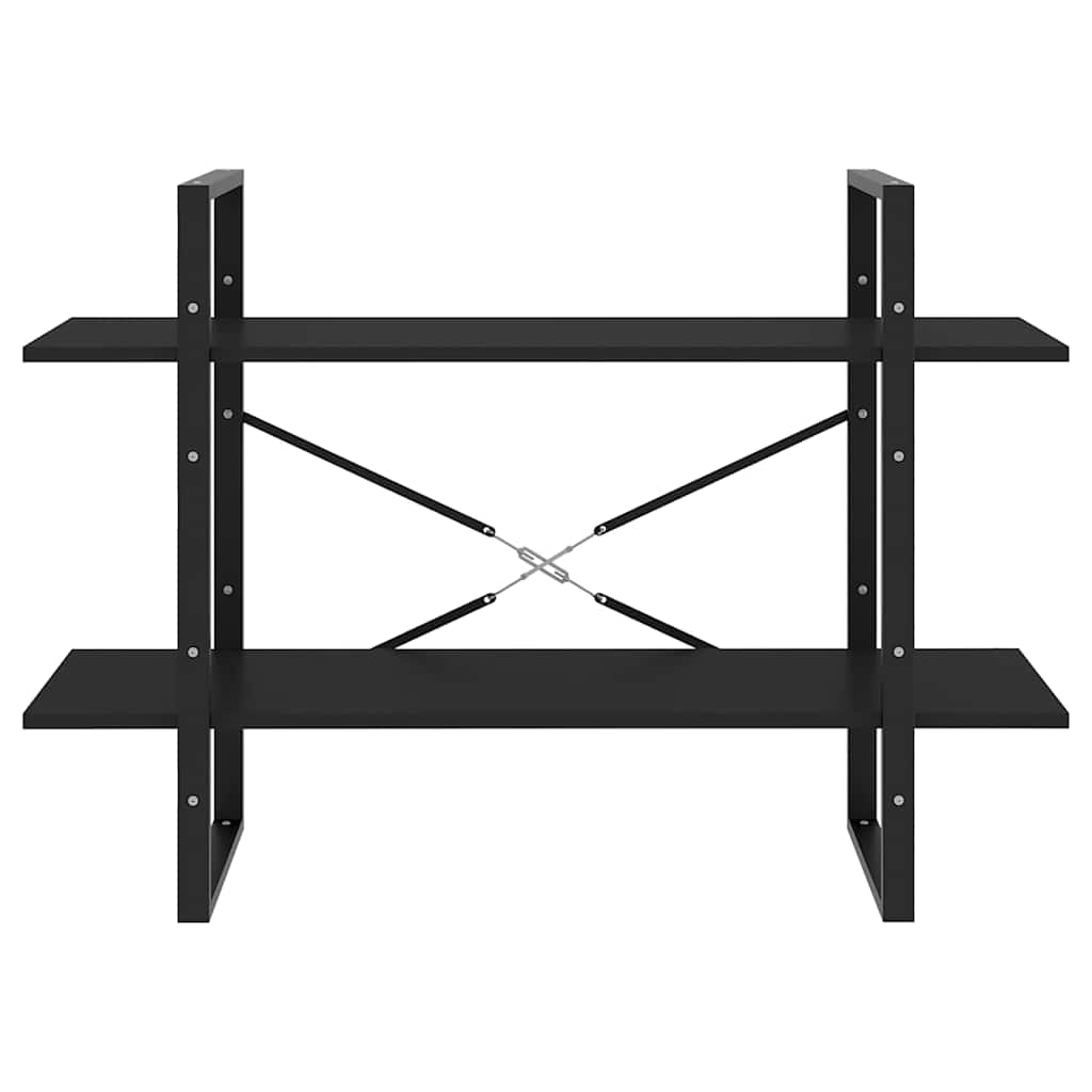 Ormarić za knjige 2 razine crni 100x30x70 cm konstruirano drvo