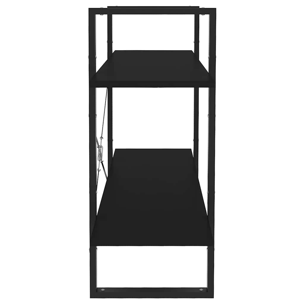 Ormarić za knjige 2 razine crni 100x30x70 cm konstruirano drvo